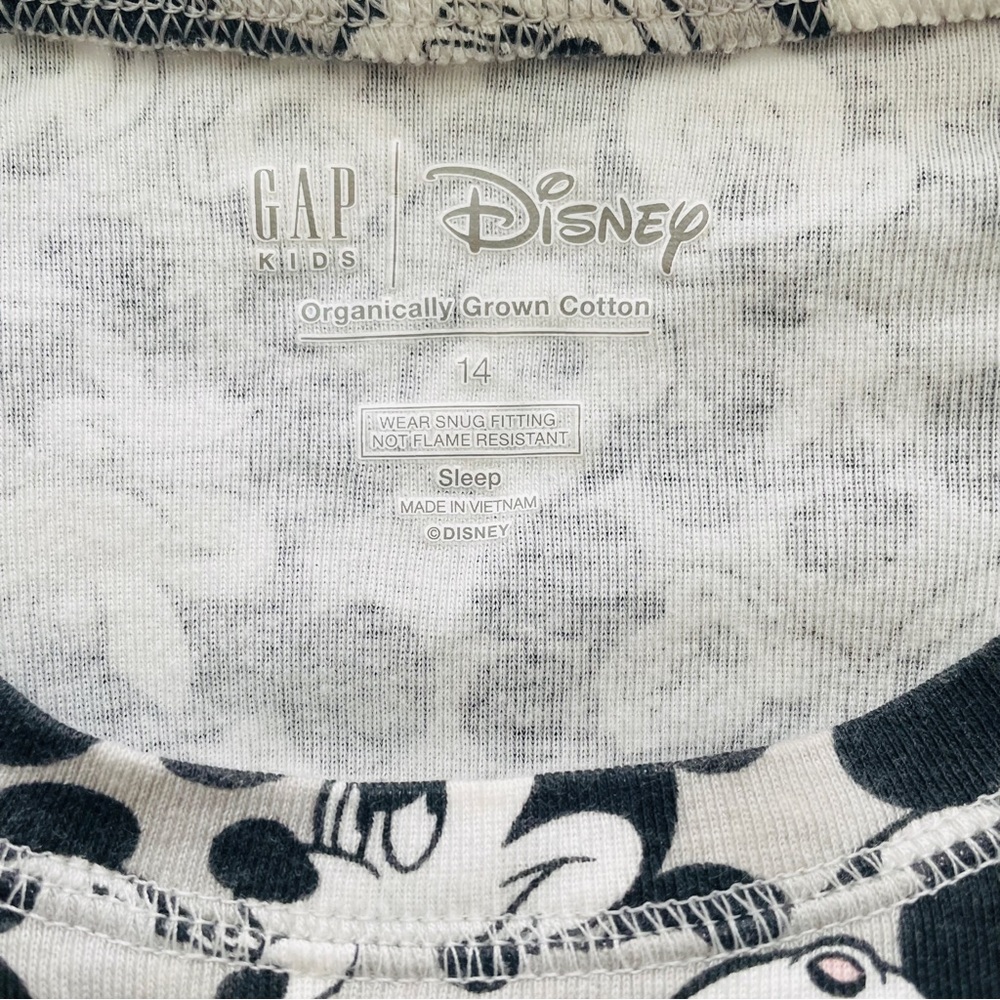 Gap Kids Mickey Mouse Cotton PJ Set Size 14 Boy in Black White Grey - Picture 5 of 5